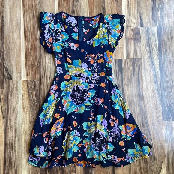 blue dress for baby girl Motel Blue Wave Pattern Dress Size XL main image 1